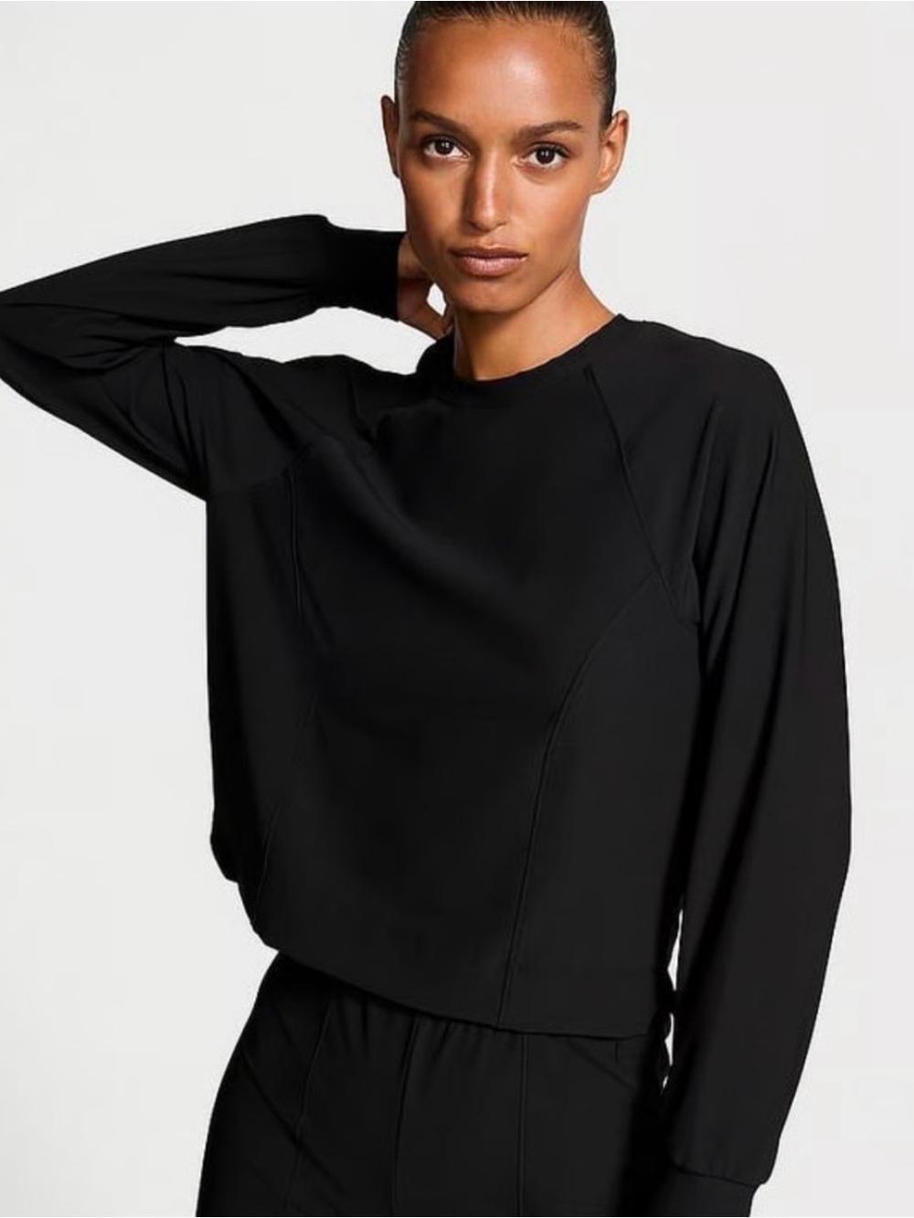 💙 NWT Victoria’s Secret VSX Lux Rib Crew Neck Pullover Stretch XS (01466)